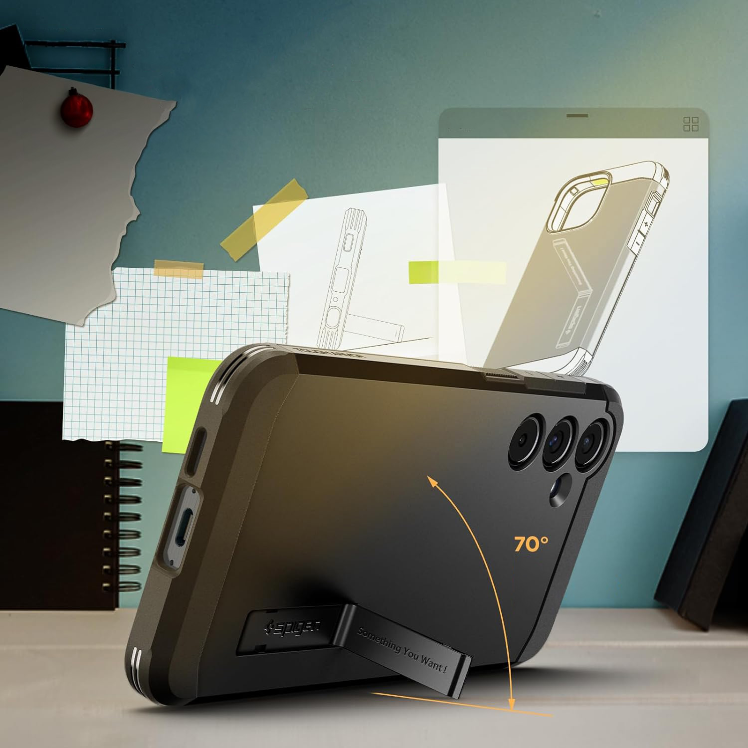 Etui Spigen Tough Armor do Galaxy A55 5G, czarne